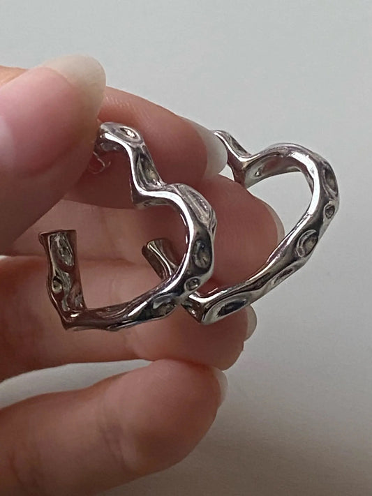 Melted Heart Hoop Earrings