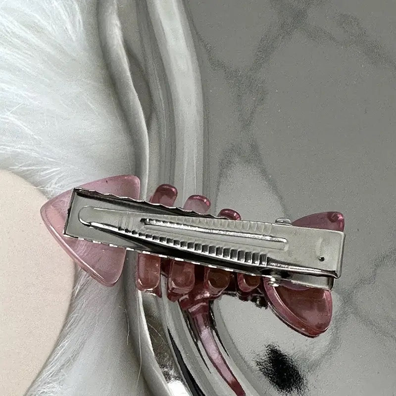 Pink Fishbone Hairclip