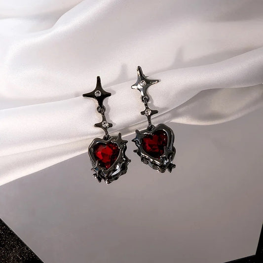 Dark Side Heart Earrings