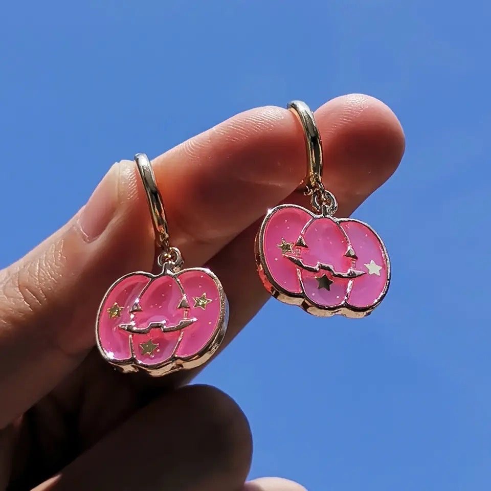 Glitter Pumpkin Earrings