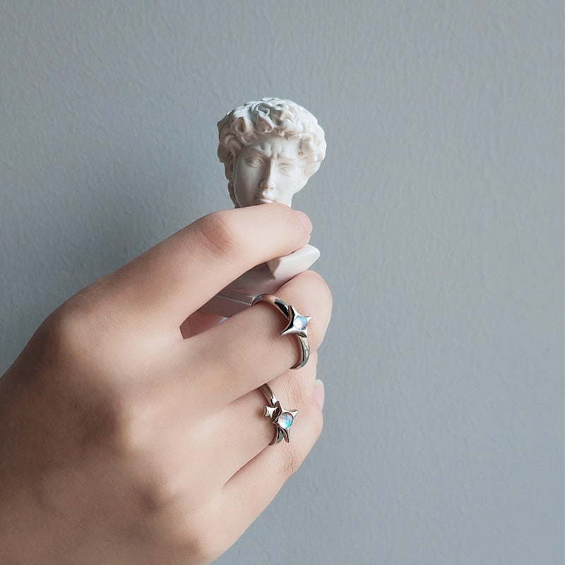 Cross Star Opal Rings