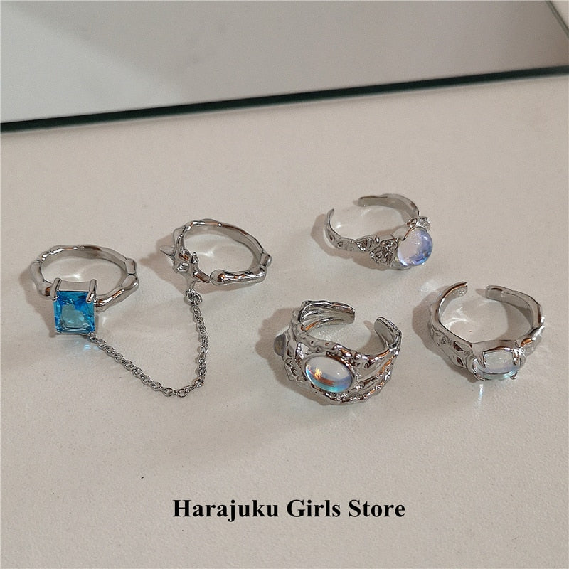 Crystal Moonstone Rings