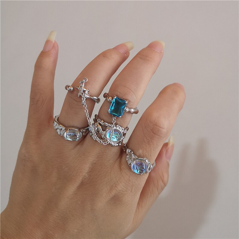 Crystal Moonstone Rings