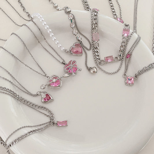 Rose Crystal Necklace Collection