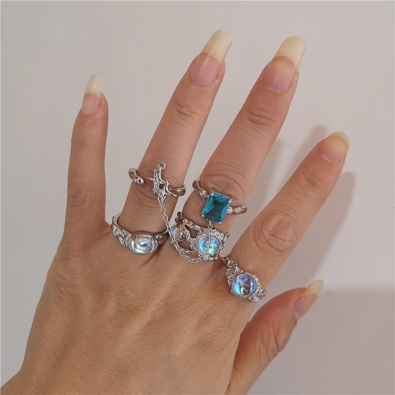 Crystal Moonstone Rings