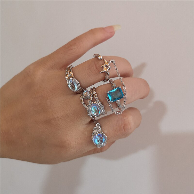 Crystal Moonstone Rings