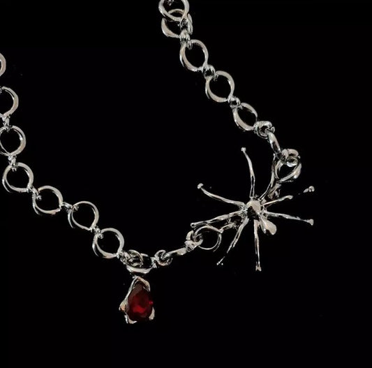 Ruby Spider Necklace