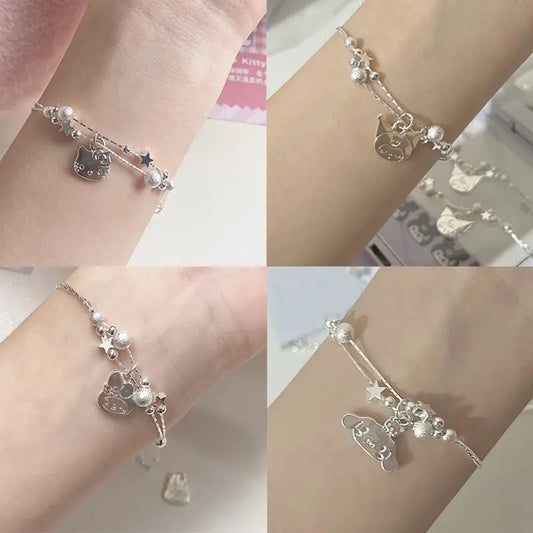 Silver Kawaii Friends Bracelet