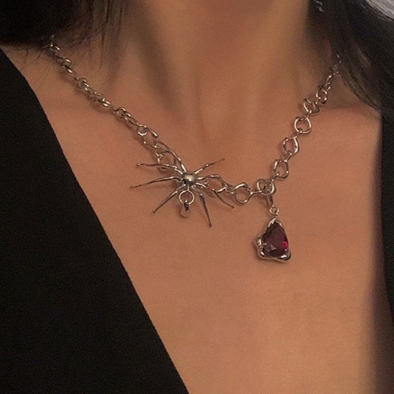 Ruby Spider Necklace