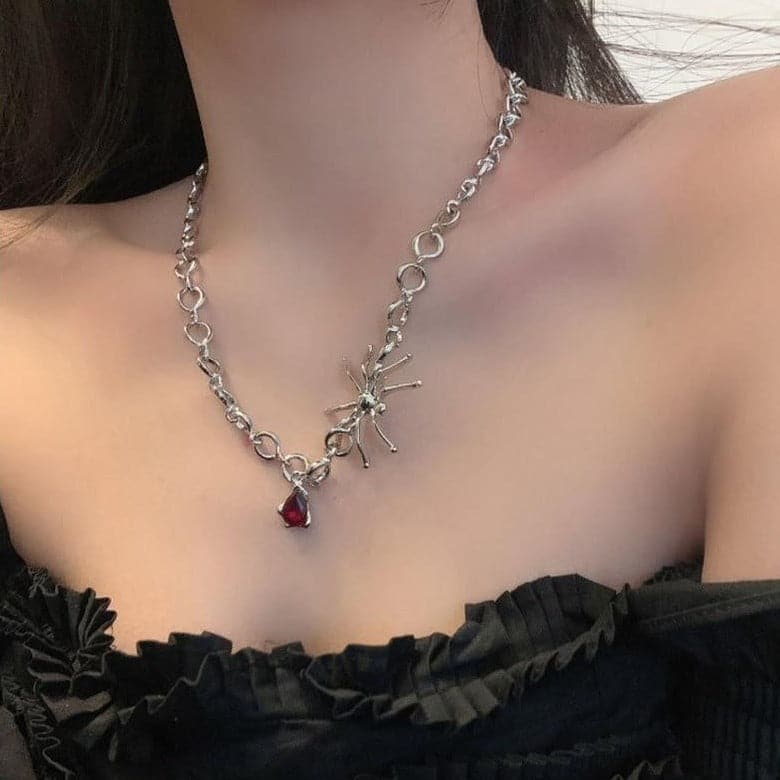 Ruby Spider Necklace