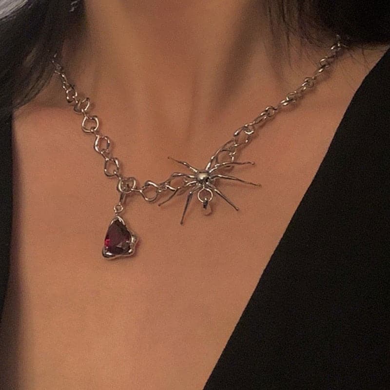 Ruby Spider Necklace